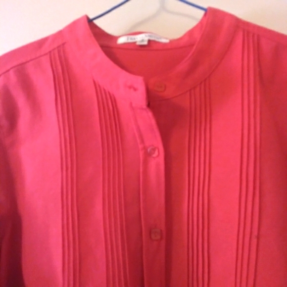 TravelSmith Pintucked Mandarin Collar Tunic, Size Small - Picture 11 of 13